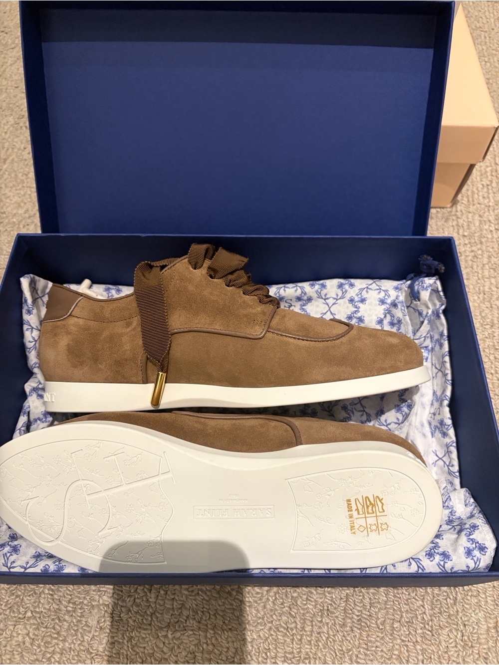 Brown Suede women’s Sneaker with White Sole